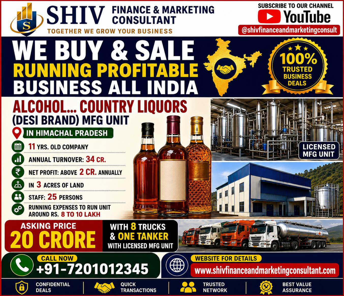 DESI LIQUOR FACTORY FOR SALE IN HIMANCHAL PRADESH (INDIA)